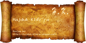 Hajduk Klára névjegykártya