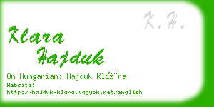 klara hajduk business card